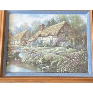 Hand Signed Carl Valente Canvas Replica “Wishford Family Cottage” 14/350